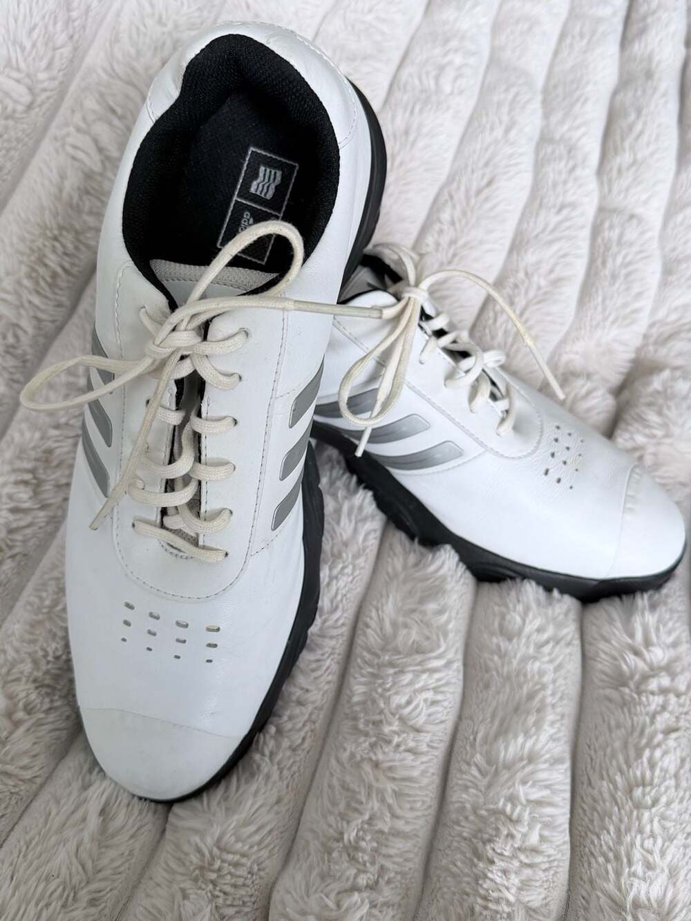Adidas Traxion White Silver Golf Shoes Men's Size 9